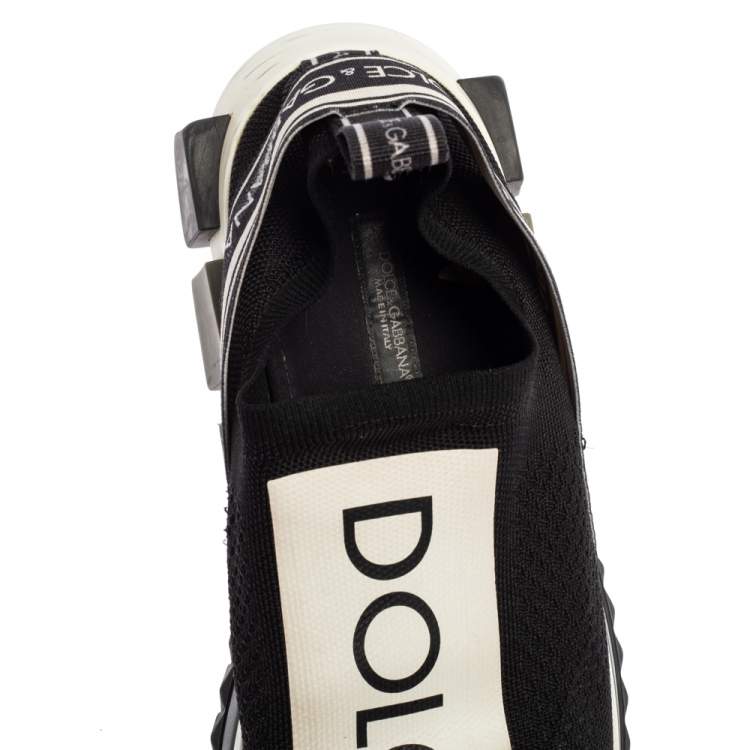 Pre Owned Dolce & Gabbana Black/Silver Fabric Sorrento Sneakers Size 40