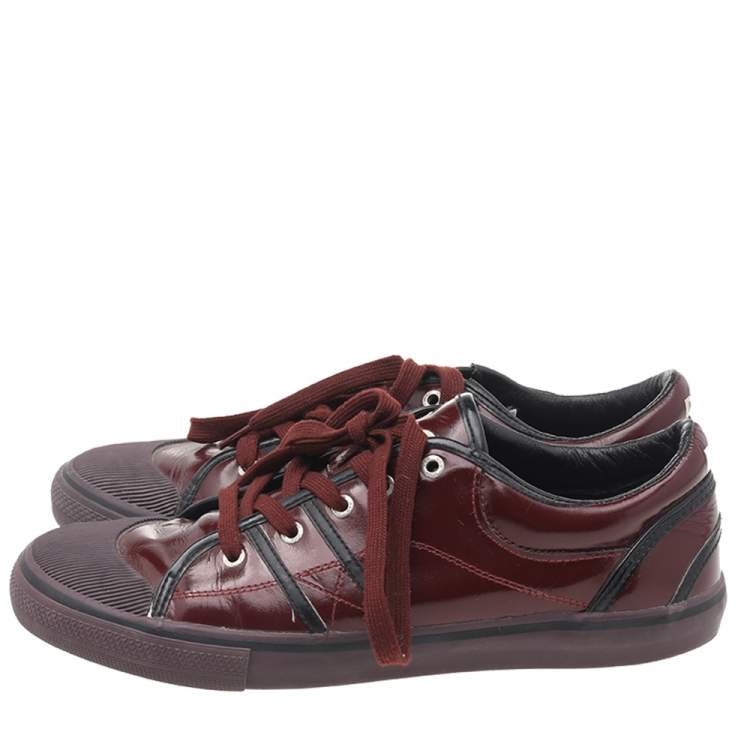 Pre Owned Dolce & Gabbana Red Leather Low Top Sneakers Size 41