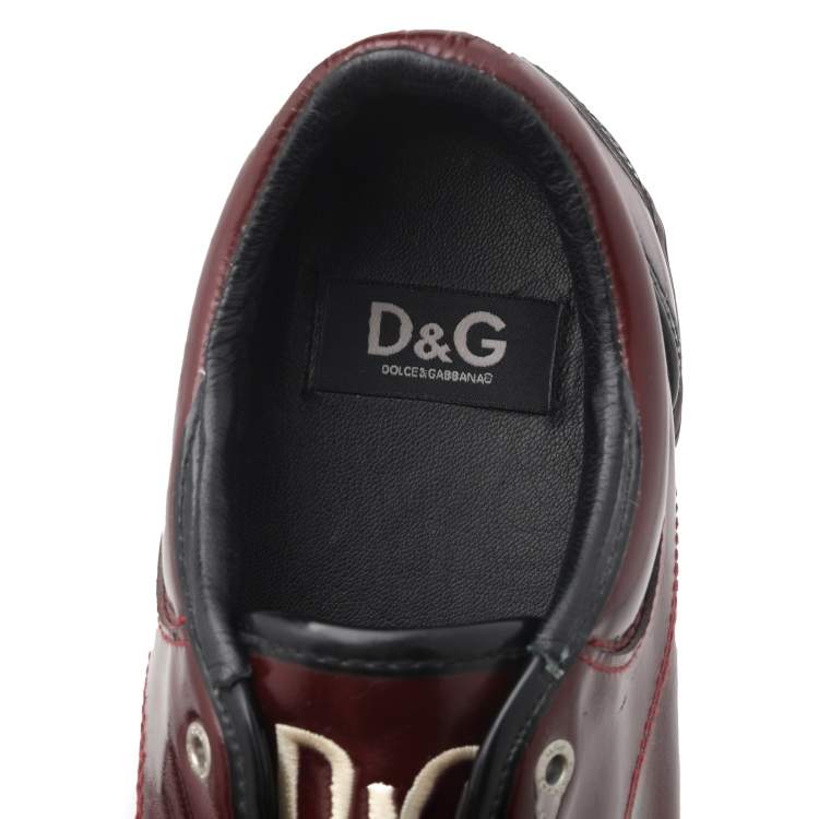 Pre Owned Dolce & Gabbana Red Leather Low Top Sneakers Size 41
