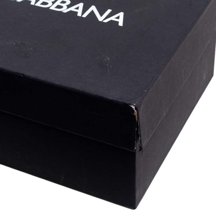 Pre Owned Dolce & Gabbana Cream/Black Patent Leather Leopard Print Ankle Strap Platform Sandals Size 40