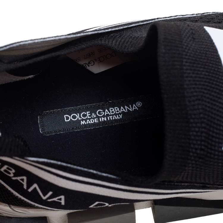 مملوكة مسبقًا Dolce & Gabbana Black/White Fabric Sorrento Sneakers Size 39.5