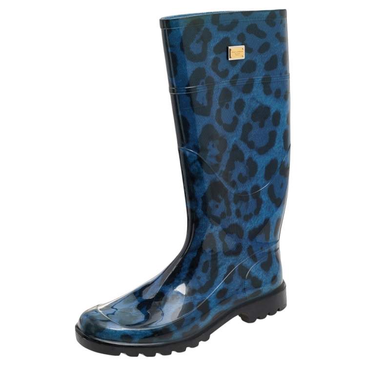 black cheetah print rain boots