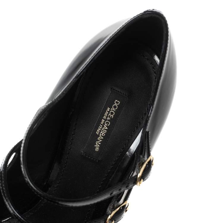 Pre Owned Dolce & Gabbana Black Patent Leather Pointed Toe Pumps Size 39.5