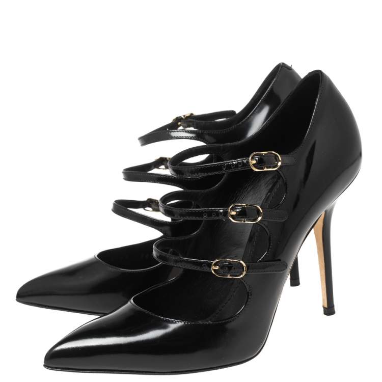 Pre Owned Dolce & Gabbana Black Patent Leather Pointed Toe Pumps Size 39.5