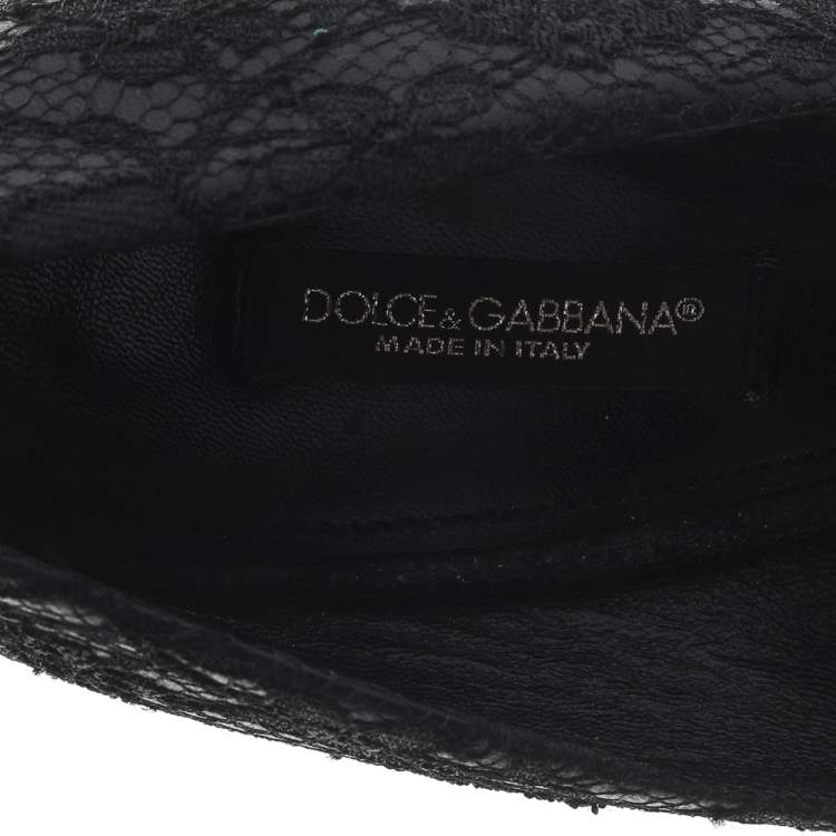 Pre Owned Dolce & Gabbana Black Lace Pointed Toe Pumps Size 36