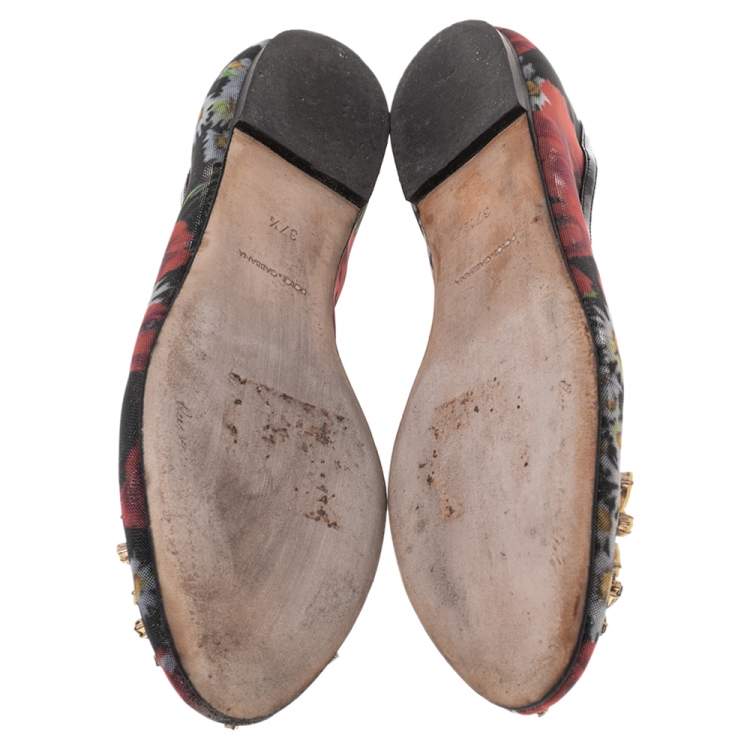 مملوكة مسبقًا Dolce & Gabbana  Multicolor Net Embellished Ballet Flats Size 37.5