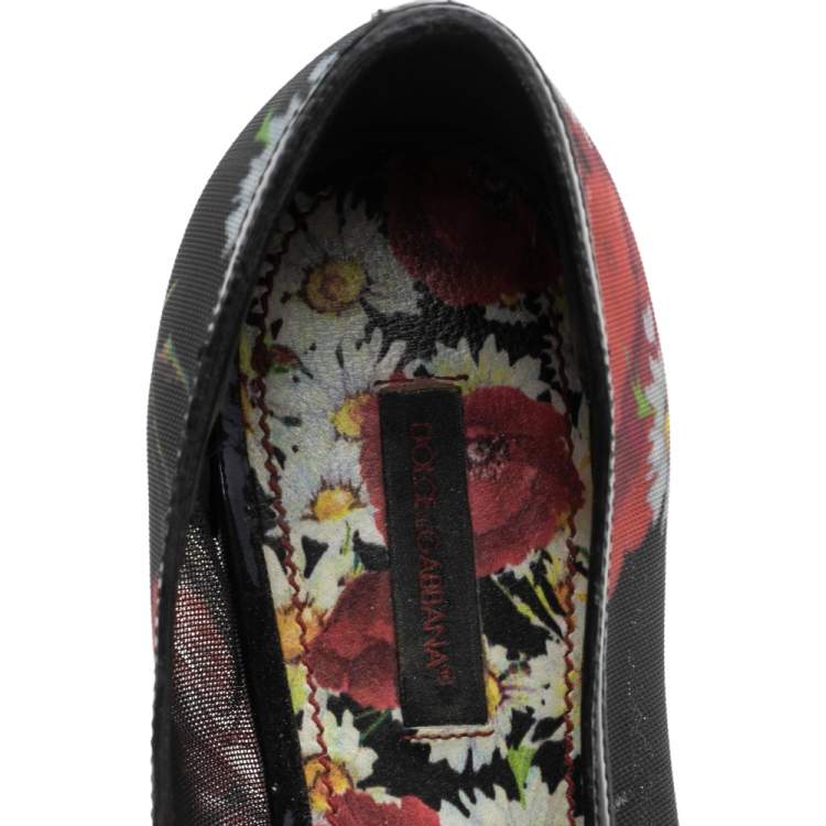 مملوكة مسبقًا Dolce & Gabbana  Multicolor Net Embellished Ballet Flats Size 37.5