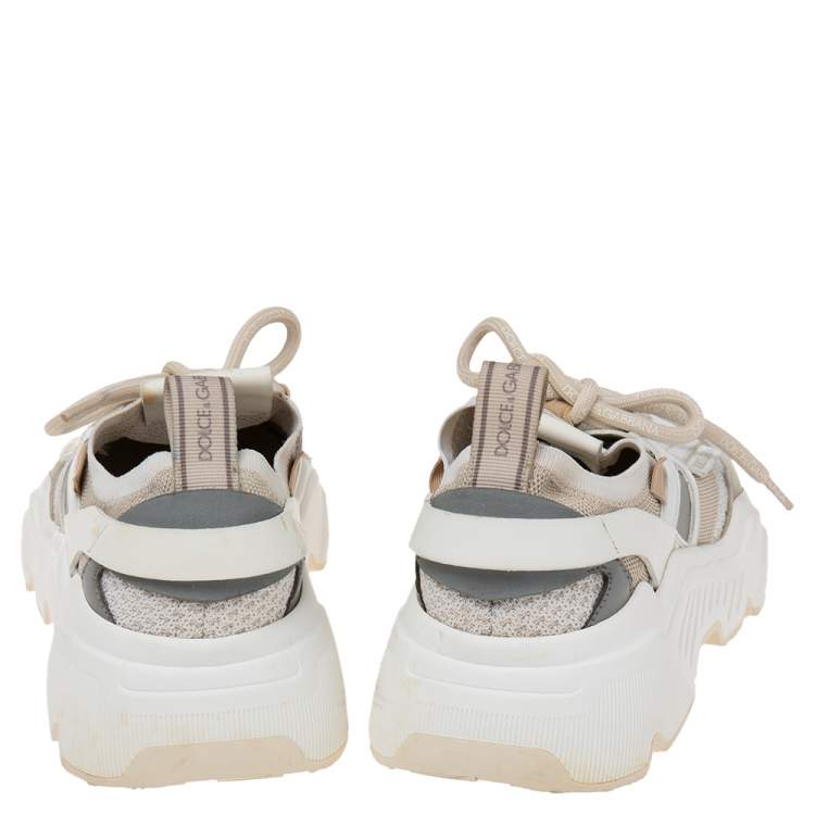 Pre Owned Dolce & Gabbana Multicolor Suede And Knit Fabric Hex Daymaster Low Top Sneakers Size 37.5