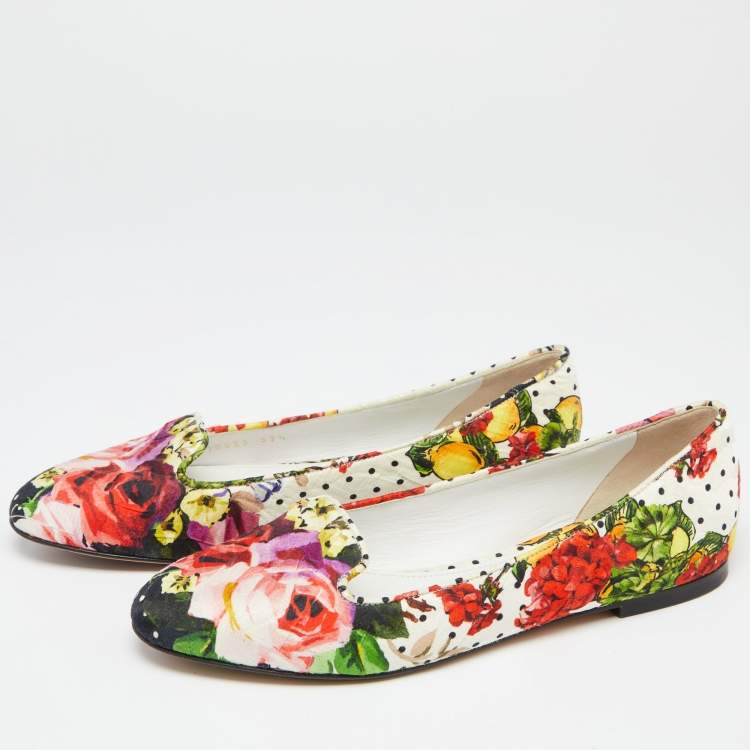 Dolce & Gabbana Multicolor Floral Print Brocade Fabric Smoking Slippers  Size  Dolce & Gabbana | TLC