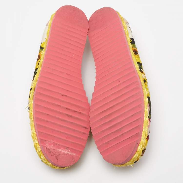 Pre Owned Dolce & Gabbana Multicolor Leather And Lurex Fabric Crystal Embellished Loafers Size 38