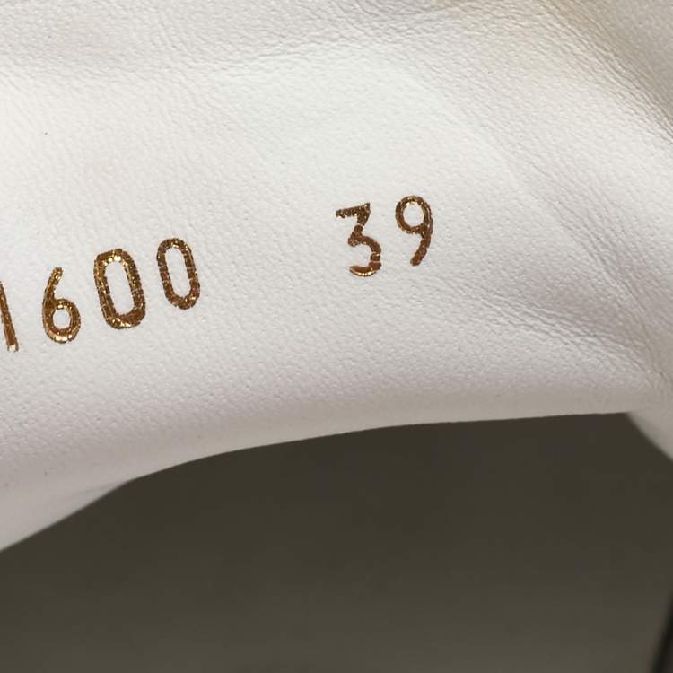 مملوكة مسبقًا Dolce & Gabbana White/Mauve Leather Portofino Low Top Sneakers Size 39