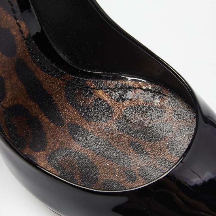 Pre Owned Dolce & Gabbana Black Patent Leather Pointed Toe Pumps Size 38