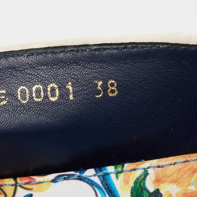 Pre Owned Dolce & Gabbana Multicolor Majolica Print Canvas Slip On Espadrilles Size 38