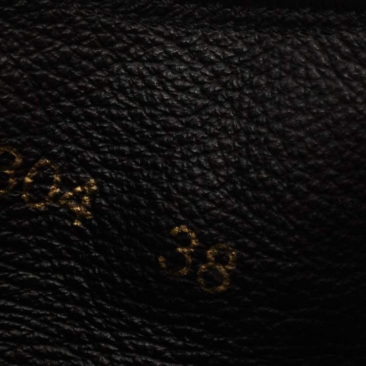 Pre Owned Dolce & Gabbana Black/Brown Leopard Print Canvas And Leather Low Top Sneakers Size 38
