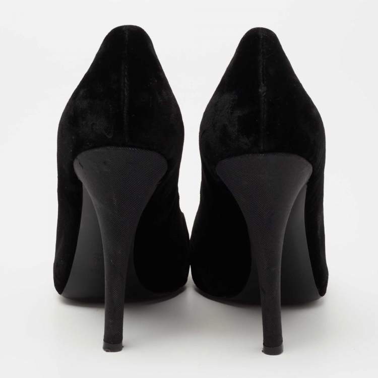 Pre Owned Dolce & Gabbana Black Velvet Pumps Size 39.5