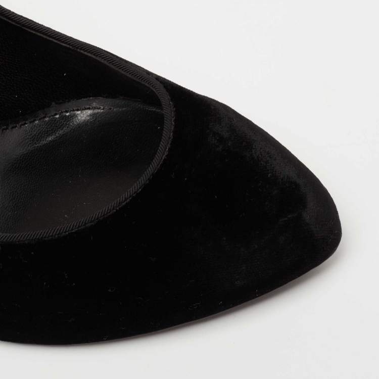 Pre Owned Dolce & Gabbana Black Velvet Pumps Size 39.5