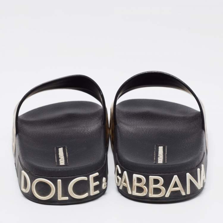Pre Owned Dolce & Gabbana Brown Leopard Print Leather Flat Slides Size 37