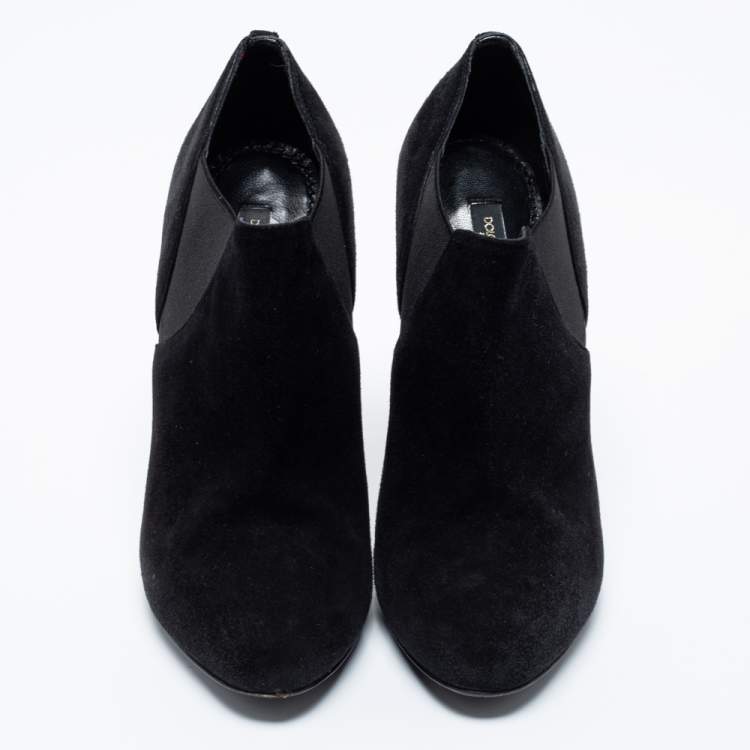 Pre Owned Dolce & Gabbana Black Suede Ankle Booties Size 36.5