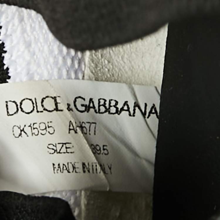 Pre Owned Dolce & Gabbana White Fabric Sorrento  Sneakers Size 39.5