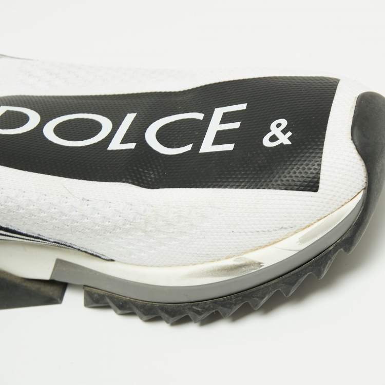 Pre Owned Dolce & Gabbana White Fabric Sorrento  Sneakers Size 39.5