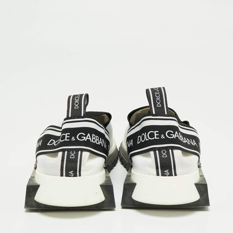 Pre Owned Dolce & Gabbana White Fabric Sorrento  Sneakers Size 39.5