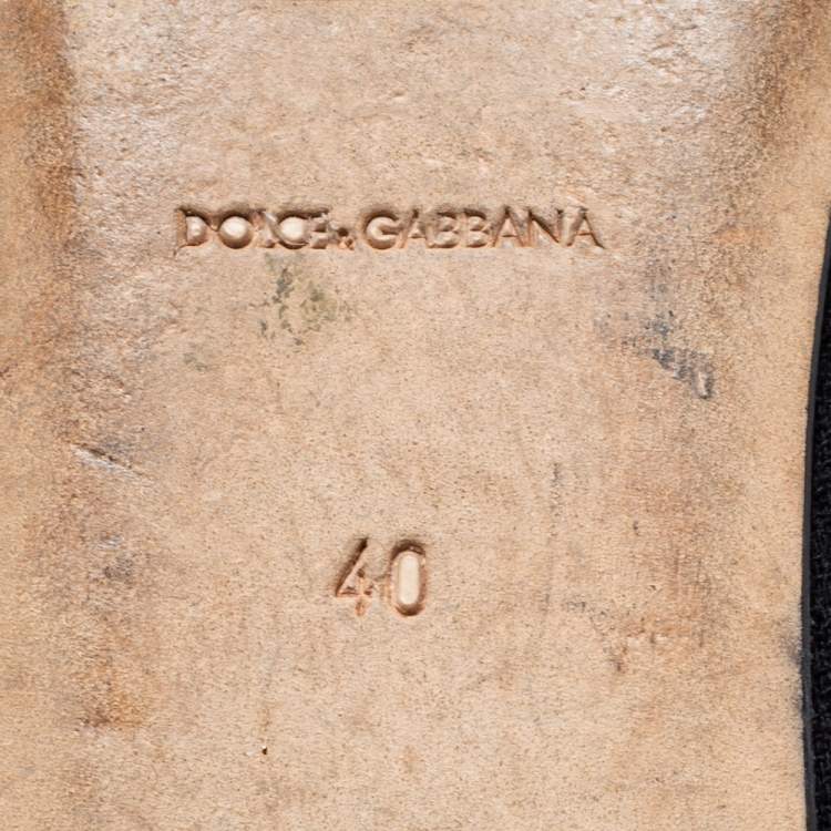 Pre Owned Dolce & Gabbana Black Fabric And Sequin Embroidered Smoking Slippers Size 40