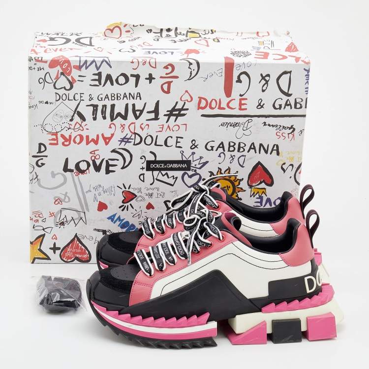 مملوكة مسبقًا Dolce & Gabbana Multicolor Leather Super Queen Platform Sneakers Size 40