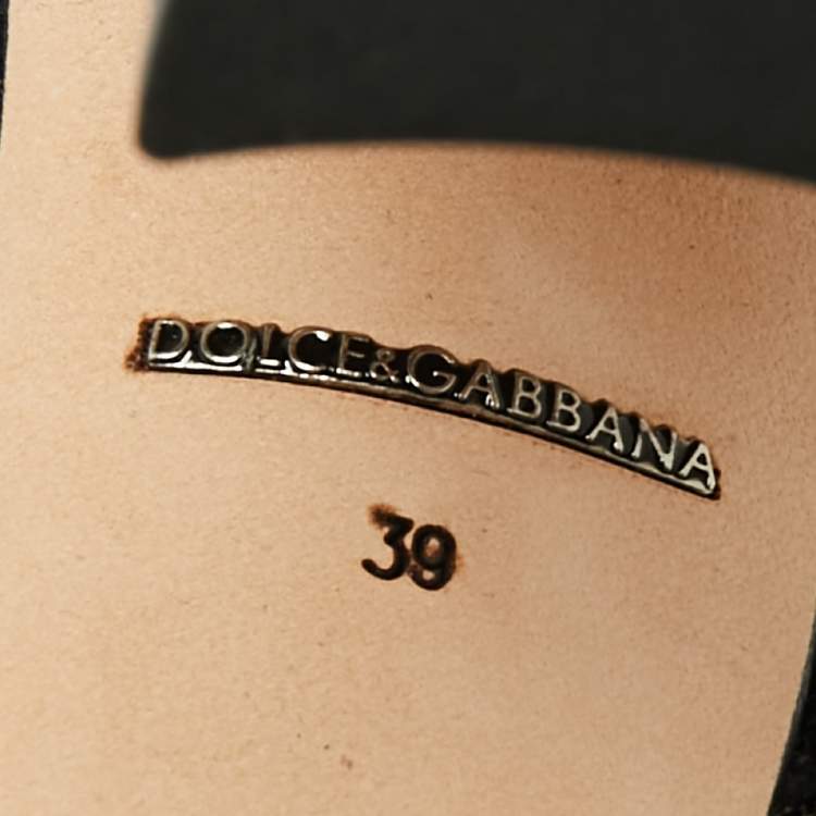 Pre Owned Dolce & Gabbana Black Suede and Mesh Slingback Pumps Size 39