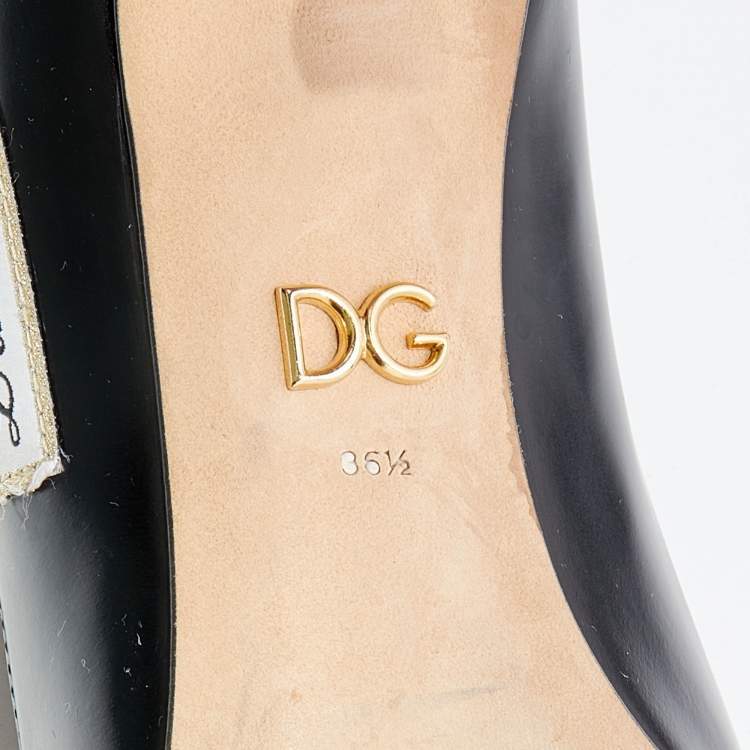 Pre Owned Dolce & Gabbana Black Leather L' Amore E' Bellezza Pumps Size 36.5