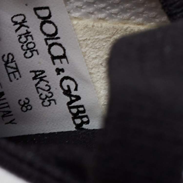 مملوكة مسبقًا Dolce & Gabbana Tri-Color Knit Fabric Sorrento Slip-On Sneakers Size 38