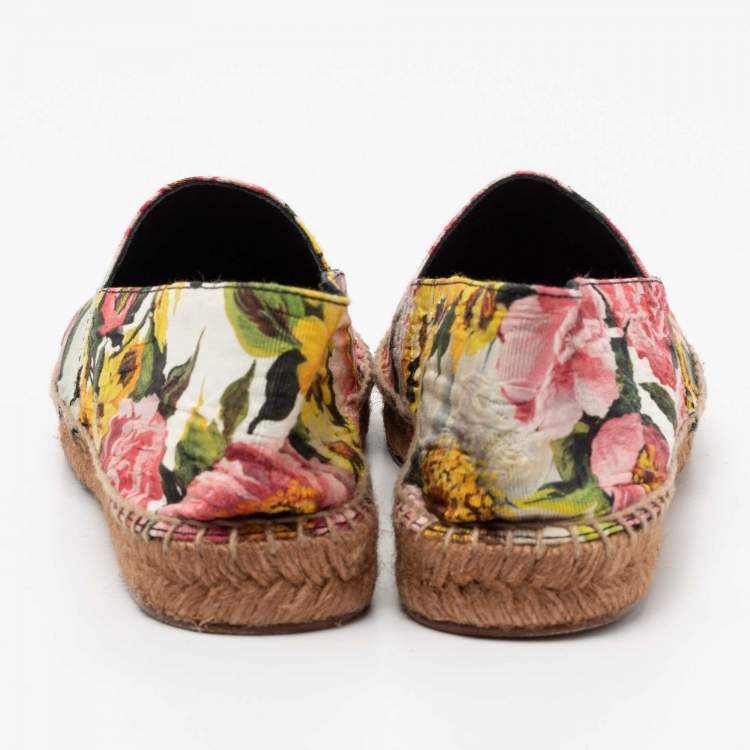 مملوكة مسبقًا Dolce & Gabbana Multicolor Floral Print Fabric Flat Espadrilles Size 40
