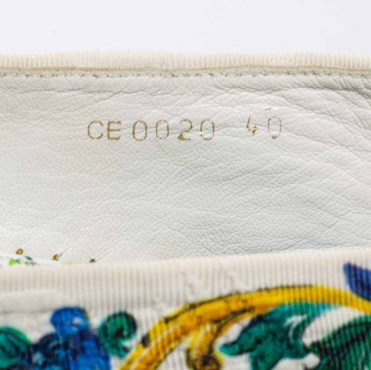 Pre Owned Dolce & Gabbana Multicolor Print Canvas Platform Espadrille Flats Size 40