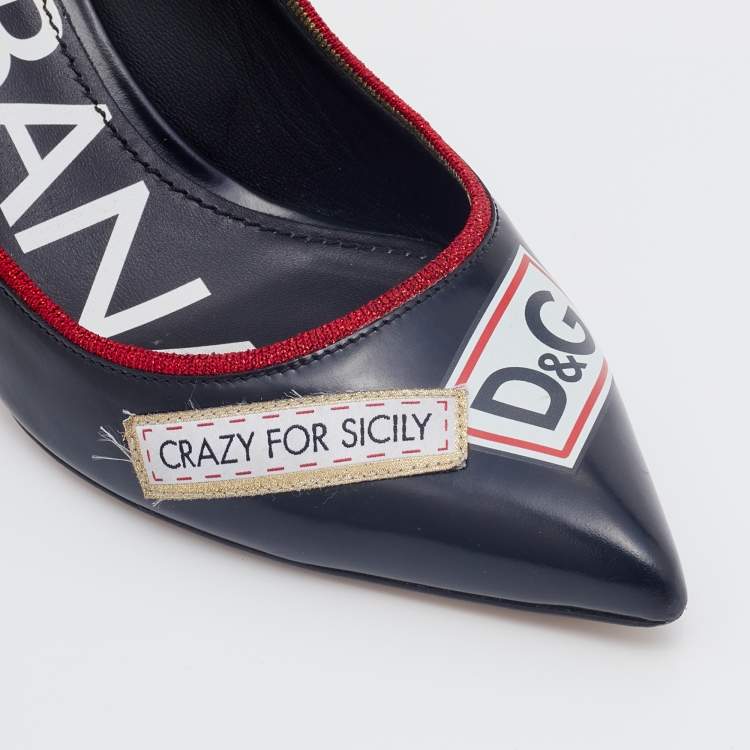 Pre Owned Dolce & Gabbana Black Leather L' Amore E' Bellezza Pumps Size 40