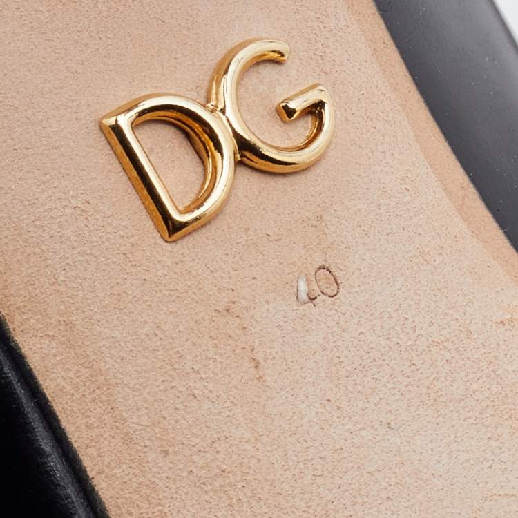 Pre Owned Dolce & Gabbana Black Leather L' Amore E' Bellezza Pumps Size 40