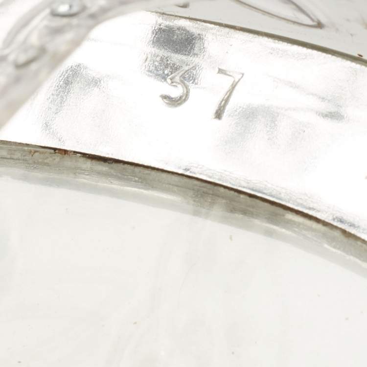 Pre Owned Dolce & Gabbana Transparent PVC Crystal Embellished Pumps Size 37