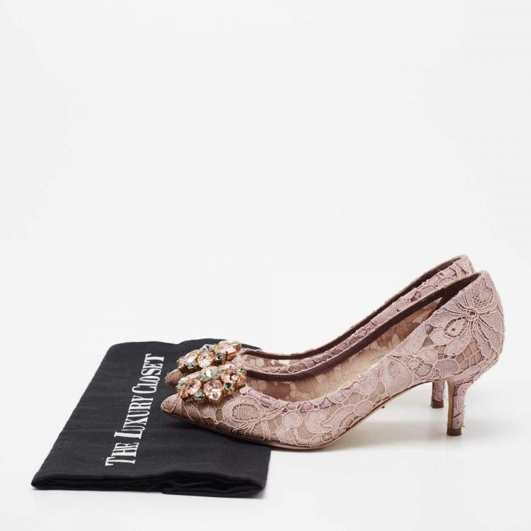 مملوكة مسبقًا Dolce & Gabbana Lilac Lace Bellucci Pumps Size 35 