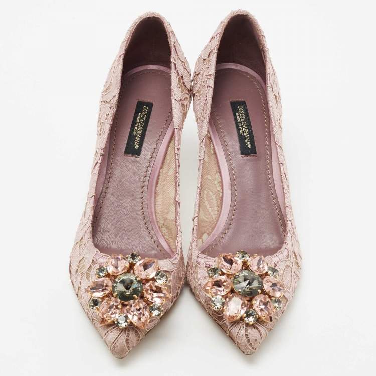 مملوكة مسبقًا Dolce & Gabbana Lilac Lace Bellucci Pumps Size 35 