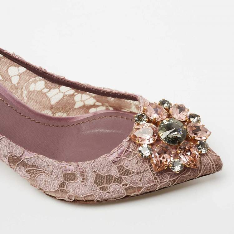 مملوكة مسبقًا Dolce & Gabbana Lilac Lace Bellucci Pumps Size 35 