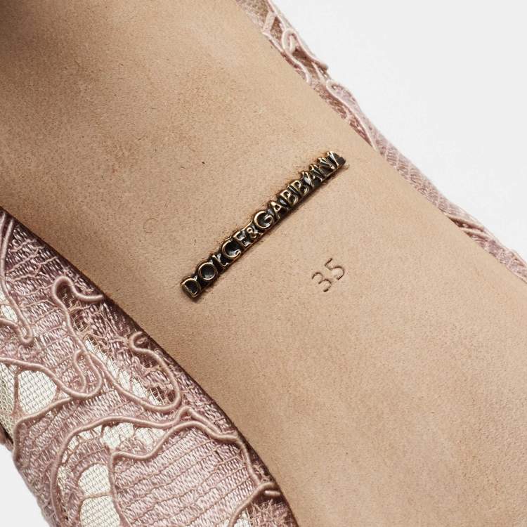 مملوكة مسبقًا Dolce & Gabbana Lilac Lace Bellucci Pumps Size 35 