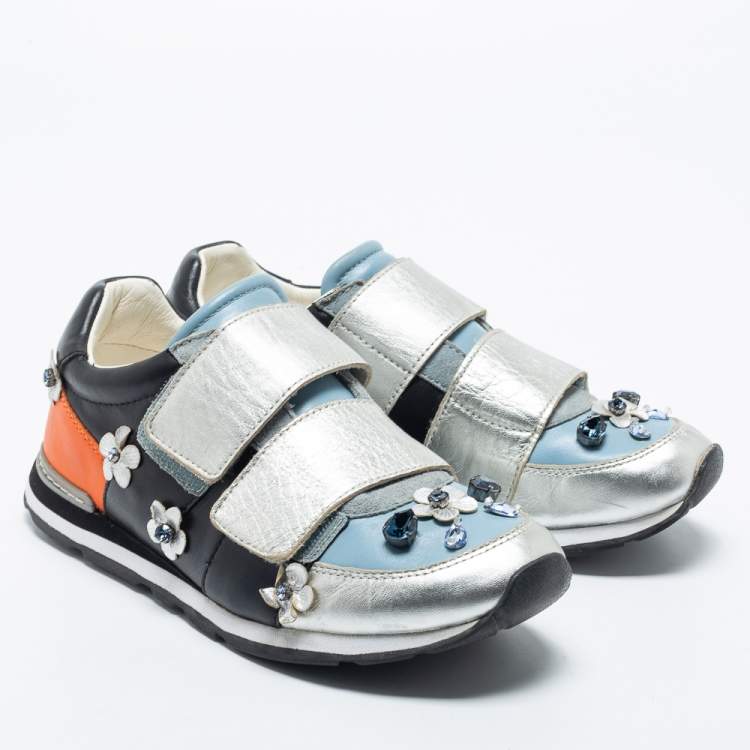 Pre Owned Dolce & Gabbana Multicolor Leather Low Top Sneakers Size 37