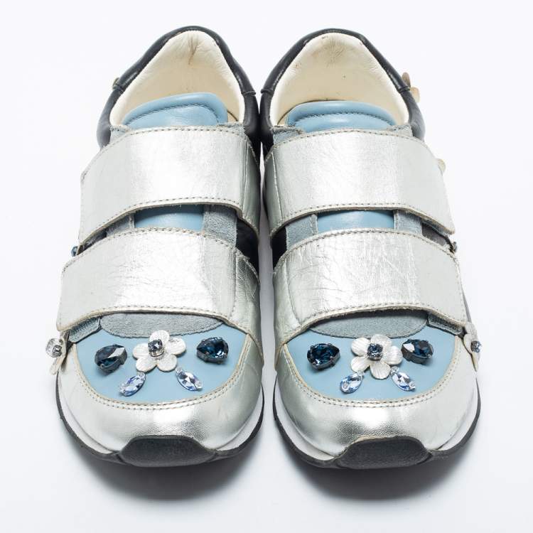 Pre Owned Dolce & Gabbana Multicolor Leather Low Top Sneakers Size 37