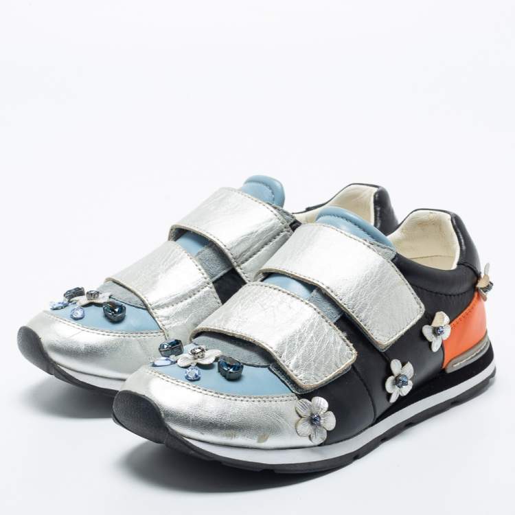Pre Owned Dolce & Gabbana Multicolor Leather Low Top Sneakers Size 37