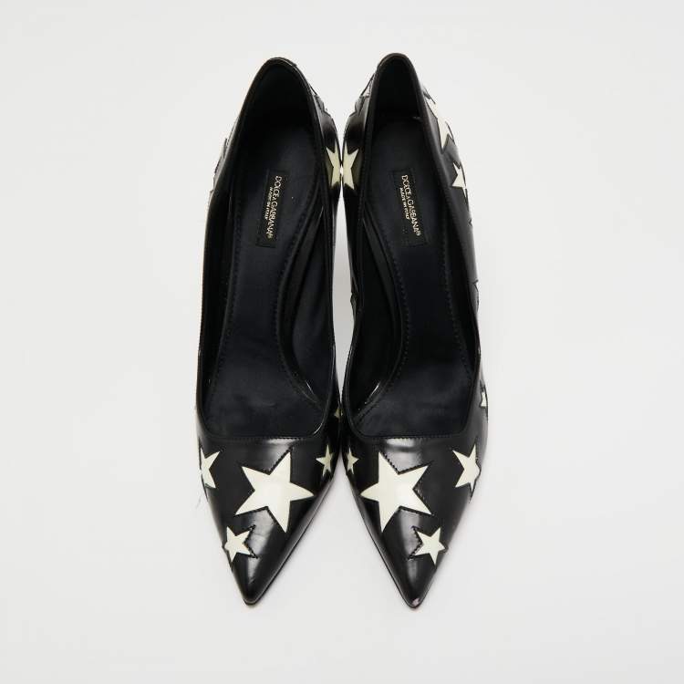 Pre Owned Dolce & Gabbana Black Patent Leather Star Pumps Size 39