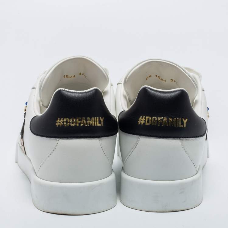 Pre Owned Dolce & Gabbana White Leather Low Top Sneakers Size 37.5