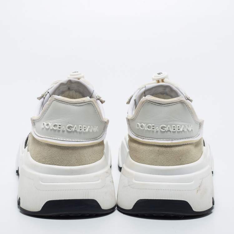 Pre Owned Dolce & Gabbana White Nylon and Suede Daymaster Sneakers Size 37