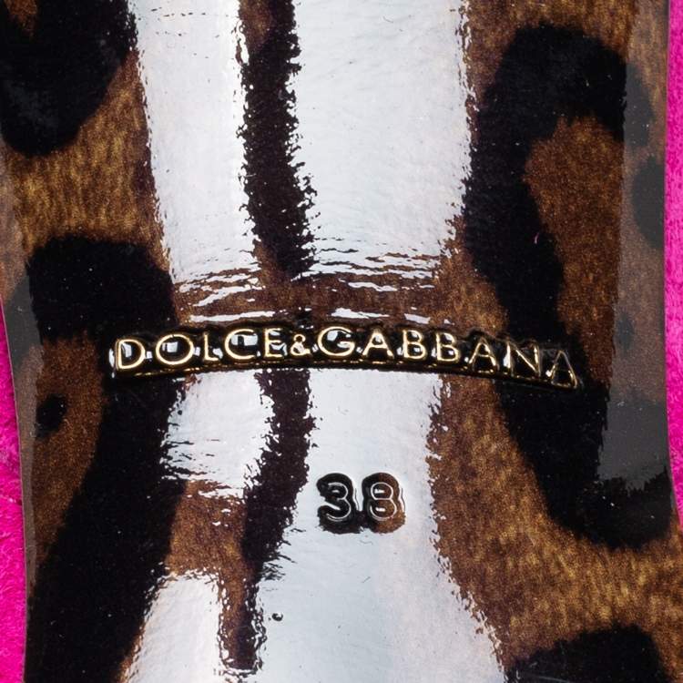 Pre Owned Dolce & Gabbana Pink Suede Slingback Pumps Size 38