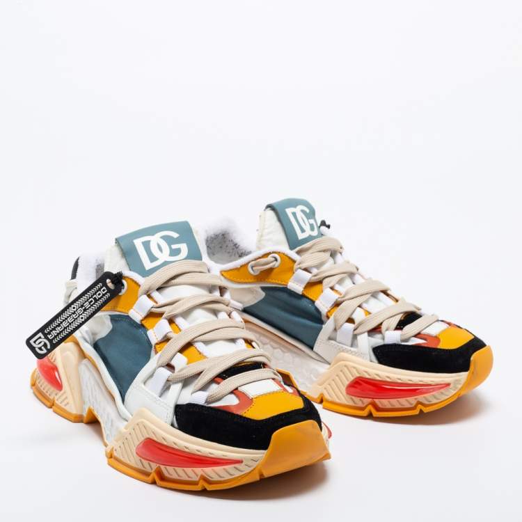 مملوكة مسبقًا Dolce & Gabbana Multicolor Neoprene and Suede Airmaster Sneakers Size 37