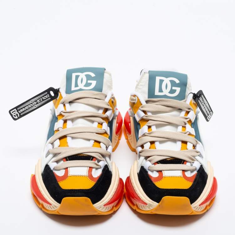 مملوكة مسبقًا Dolce & Gabbana Multicolor Neoprene and Suede Airmaster Sneakers Size 37
