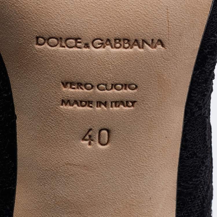 Pre Owned Dolce & Gabbana Black Lace Bellucci Embellished Pumps Size 40