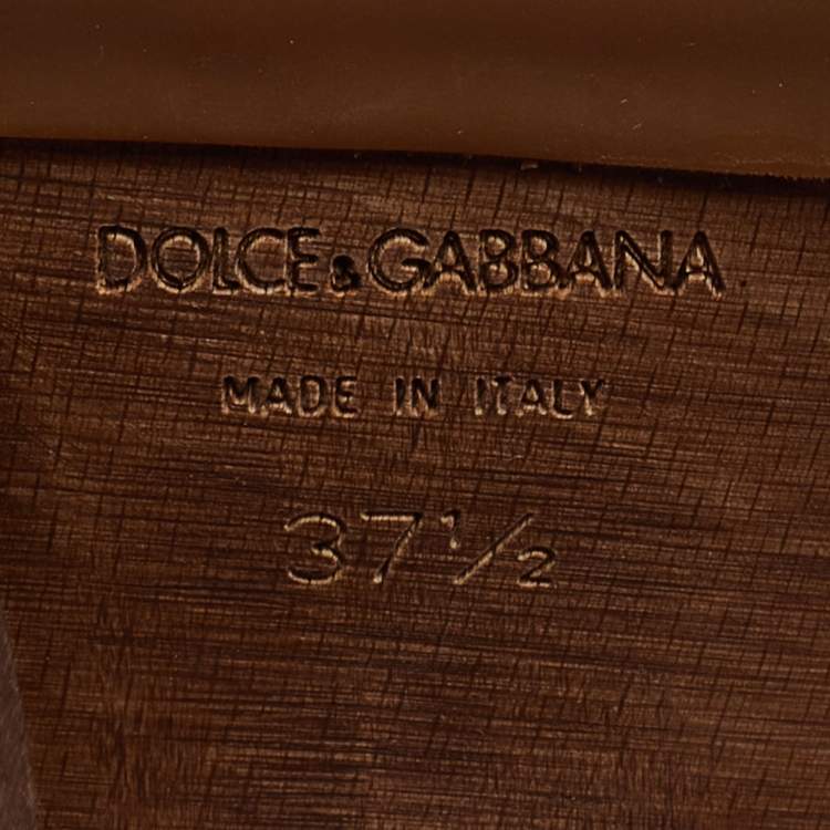 Pre Owned Dolce & Gabbana Blue/White Floral Print Jacquard Platform Ankle Strap Sandals Size 37.5